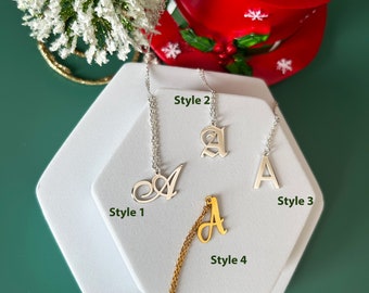 Beste kerstcadeaus, ketting met beginletter, gouden ketting letter, zilveren ketting aangepaste letter, ketting met beginletter voor vrouwen cadeau