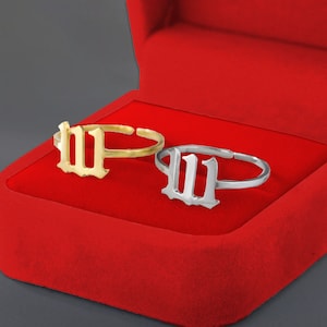 Silver 111 Angel Number Ring Adjustable Healing Number Ring, Adjustable Cuff Ring, Trendy Ring, Custom Ring 222 333 444 555 666 777 999