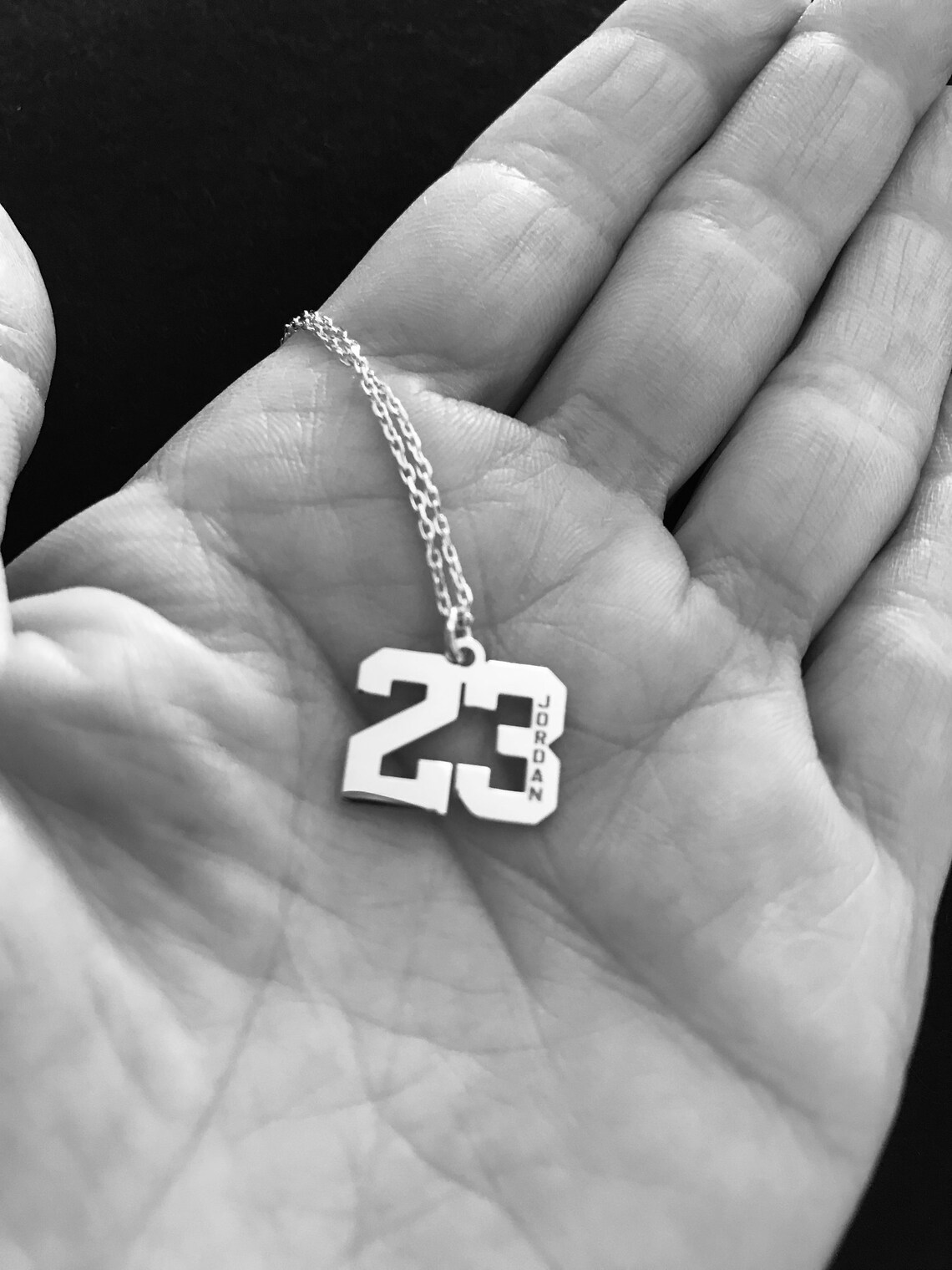 14K Gold Number Necklace, Necklace for Teams, Basketball Pendant ...