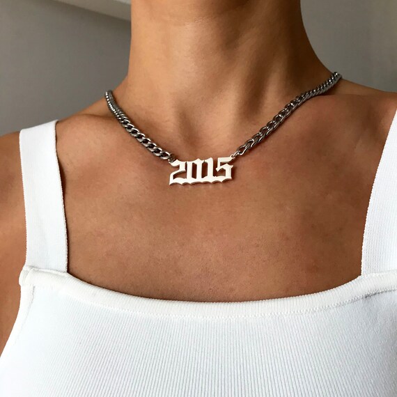 Birth Year Necklace Custom Date 