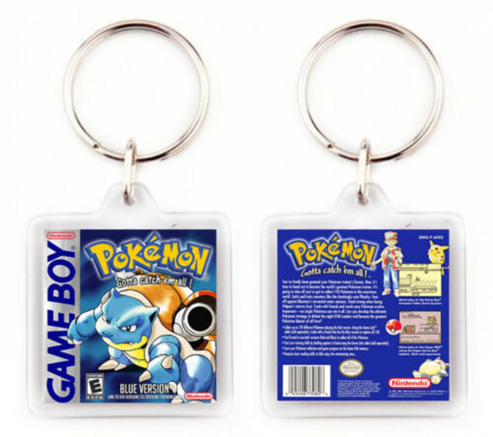 Pokemon Blue Game Boy Nintendo Keychain Keyring Etsy