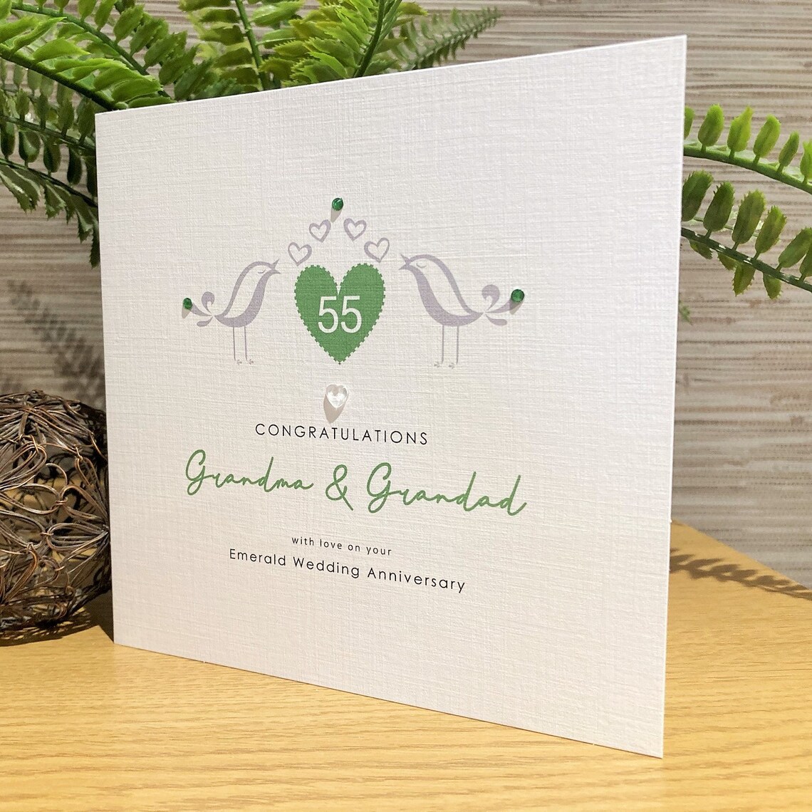 Personalised Emerald Wedding Anniversary Card Happy 55th | Etsy