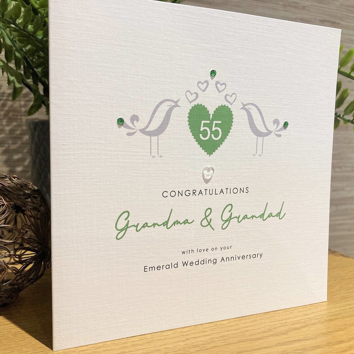 Personalised Emerald Wedding Anniversary Card Happy 55th | Etsy