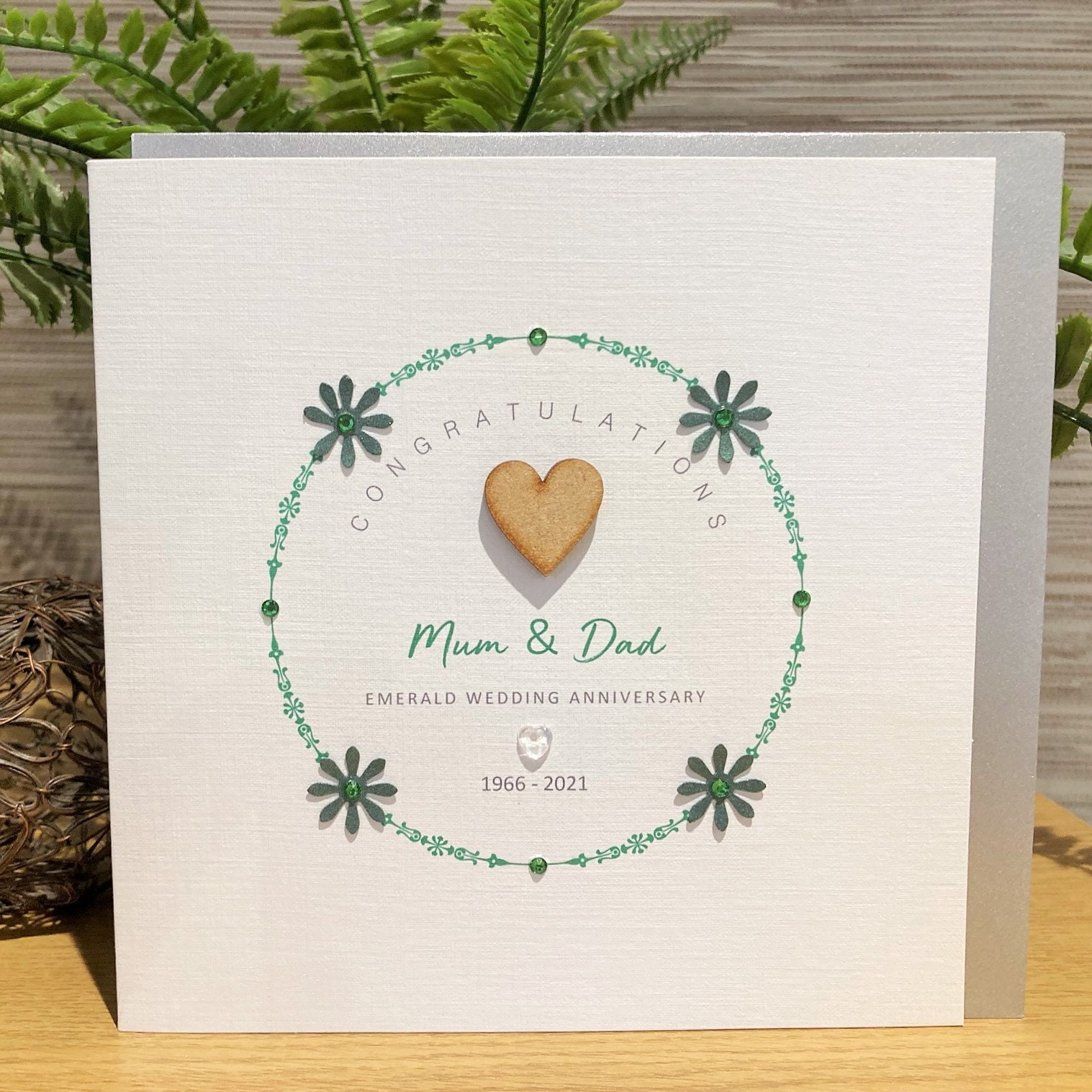 Personalised Emerald Wedding Anniversary Card Happy 55th