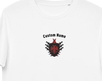 Personalised Albanian Unisex Organic Cotton T-shirt | Customised | Type your name