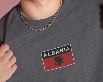 Albania Flag Embroidered Unisex Sweatshirt