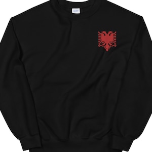 Albanian Eagle Embroidered Unisex Sweatshirt | Triko Me Flamurin Shqiptar | Shqiponje e Qendisur
