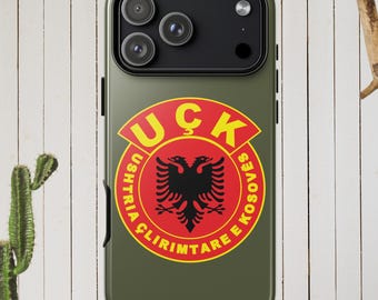 UÇK Kosovo Liberation Army Phone Case, Albanian Eagle Flag Cover, Patriotic iPhone Case
