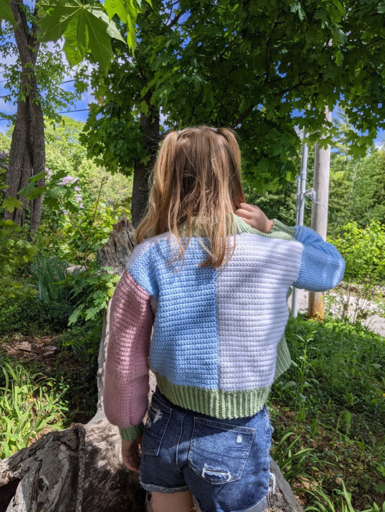 Crochet Colorblock Cardigan Handmade Colorblock Cardigan - Etsy.de