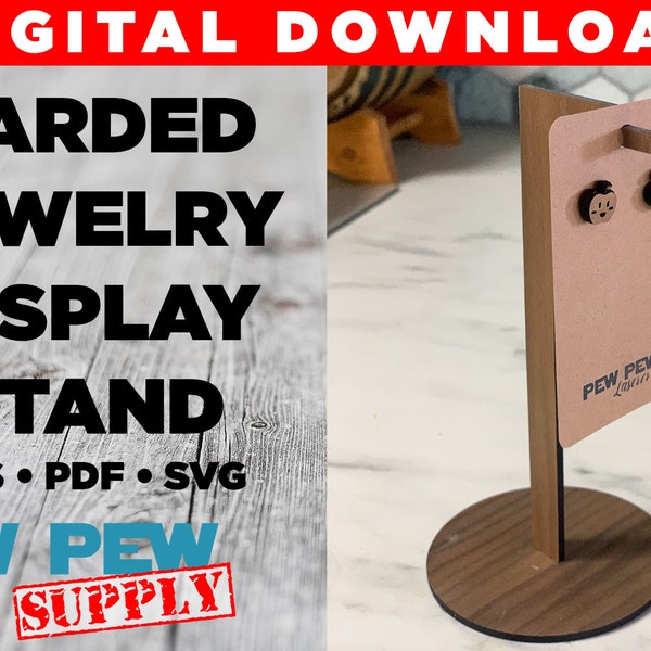 Carded Jewelry Display Stand Cut File, SVG Laser Cutter File, Earring Display Holder, Craft Show Display, Simple Display, Jewelry Holder