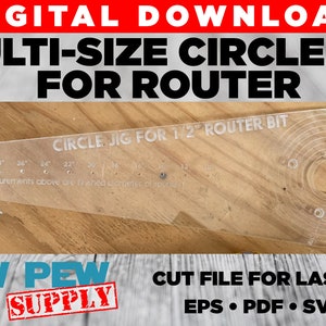 Laser cut file Circle Jig for Router, Router Jig, Circle Cut Jig, Circle SVG Cut File, Wood Round, Make Wood Round