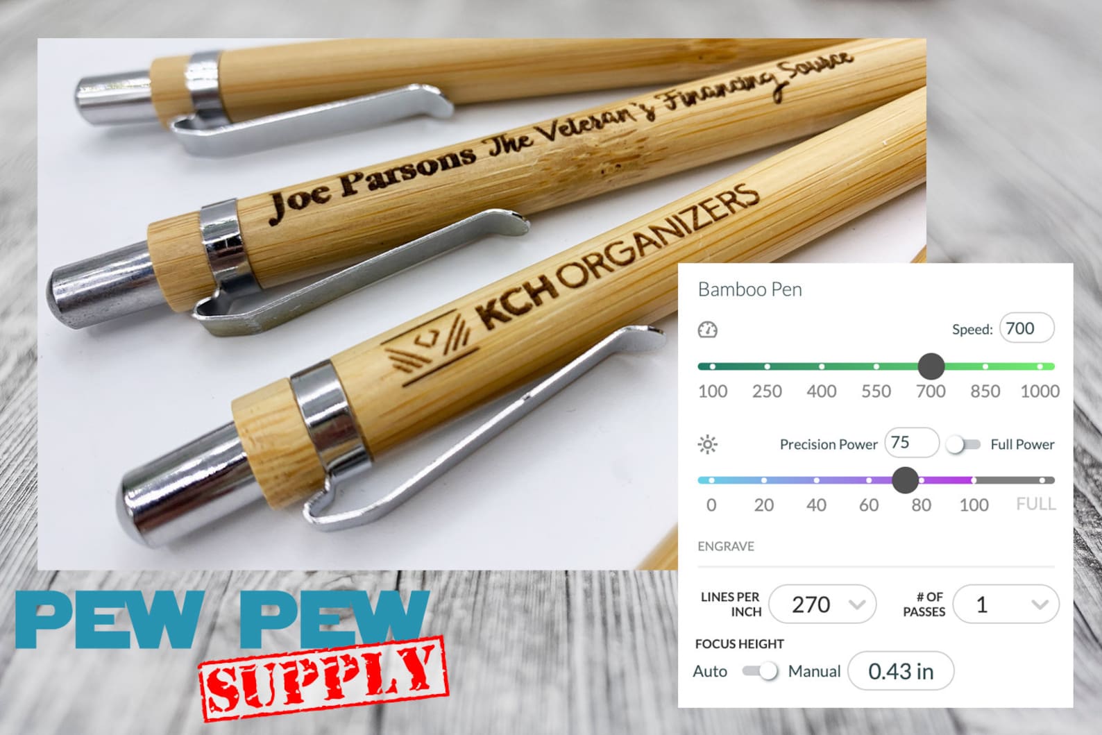 Bamboo Pen Blanks for Engraving Wood Pen Laser Engrave Pen Etsy