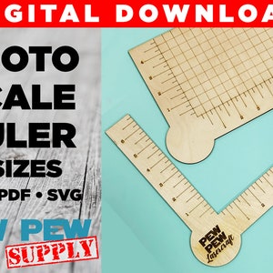 Photo Ruler Laser Cut File, Photo Prop Ruler, Reference Size for Photos, Ruler SVG File, Laser Cut Ruler, Photo Ruler, Product Size Ruler image 1