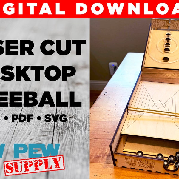 Desktop Skee-Ball Game, SVG Cut File, Arcade Game Cut File, Arcade Bowling Game, Laser Cut File