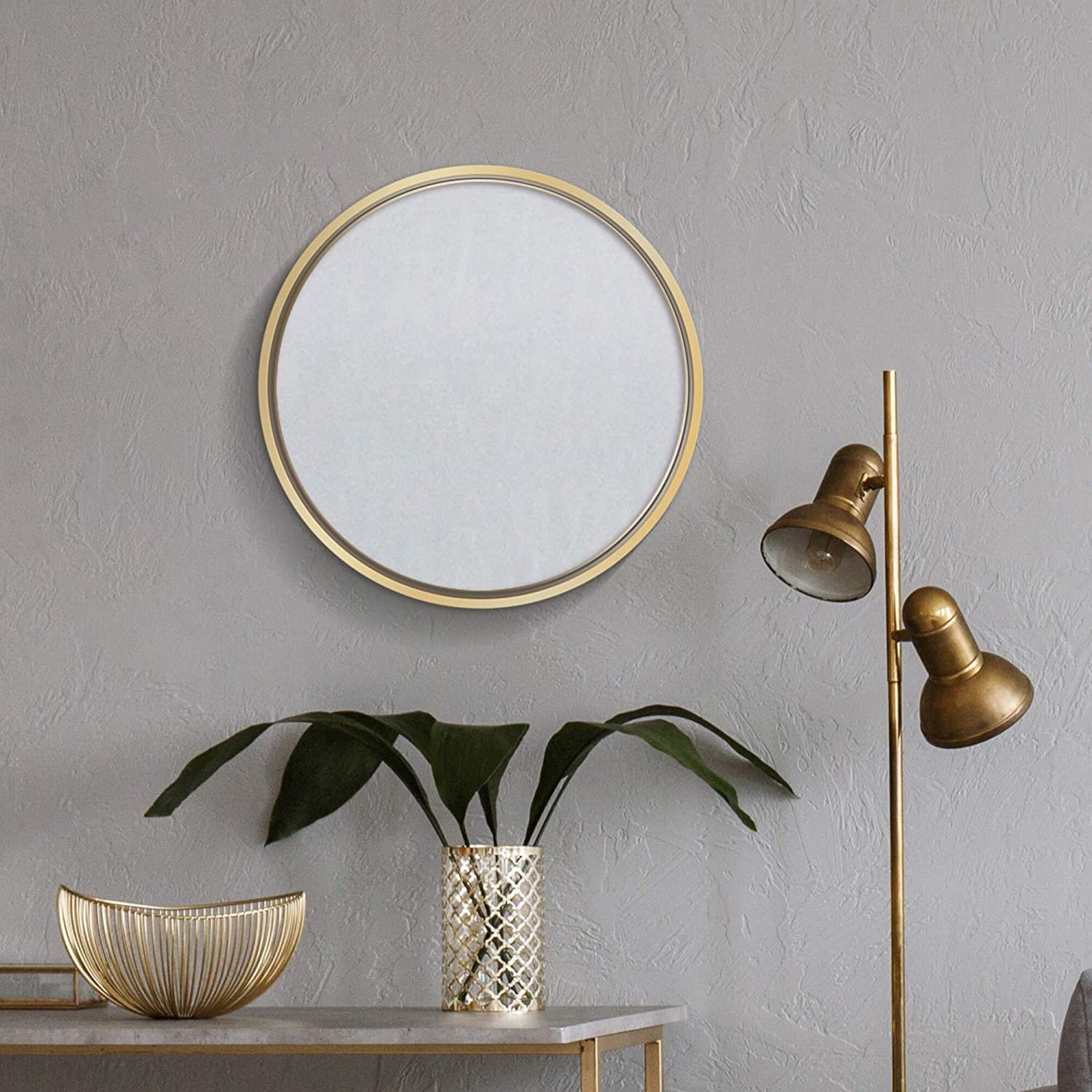 Espejo redondo 16'' pared de oro marco decorativo | Etsy