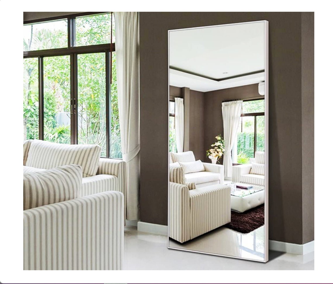 Full Length White Mirror 65x23 Bedroom Floor Etsy