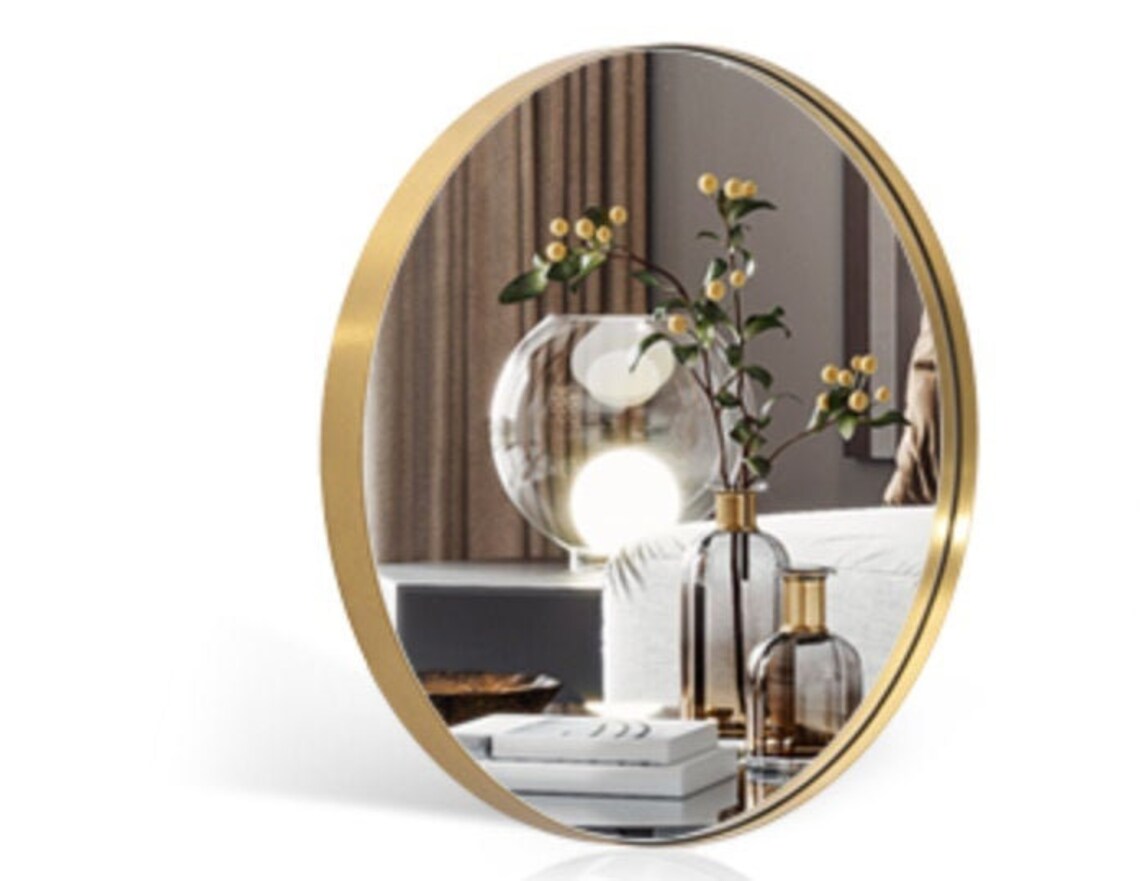 Circle Gold Mirror 16'' Round Wall Mirror for Etsy