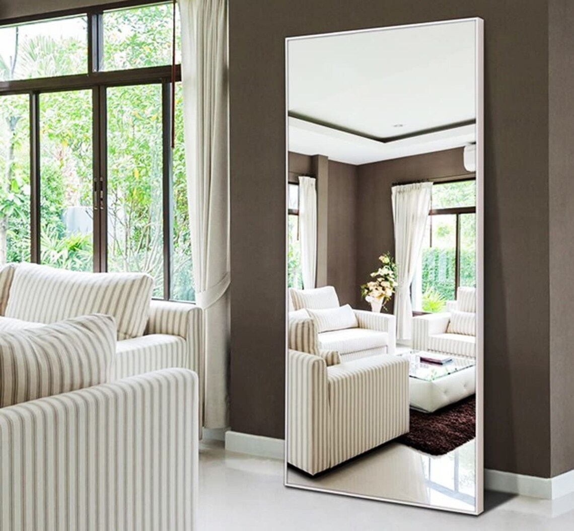 Full Length White Mirror 65x23 Bedroom Floor Etsy