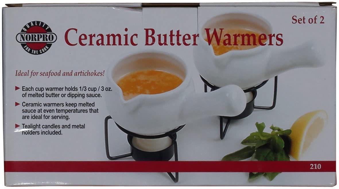 Ceramic Butter Warmers Set of 2 1/3 Cup/3 Oz White Etsy