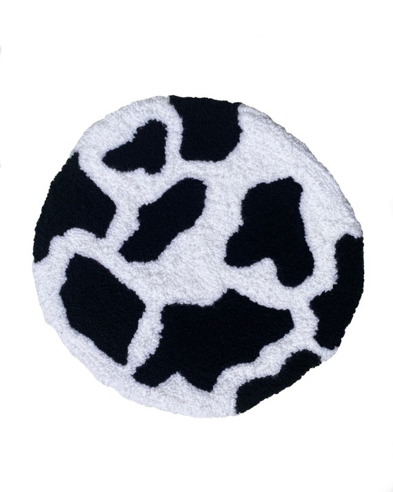 Cow Print Tufted Rug Etsy