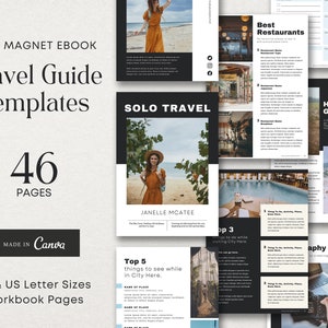 Travel Guide Templates Travel eBook Travel Guide eBook Template Canva Travel Lead Magnet Canva Workbook Template Travel Planner Guide