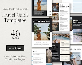 Travel Guide Templates / Travel eBook / Travel Guide eBook Template Canva / Travel Lead Magnet / Canva Workbook Template