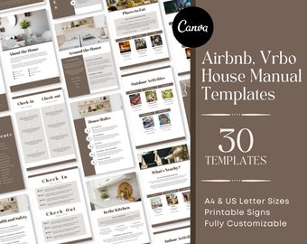 Canva Airbnb Welcome Book Template Vacation Rental House Manual