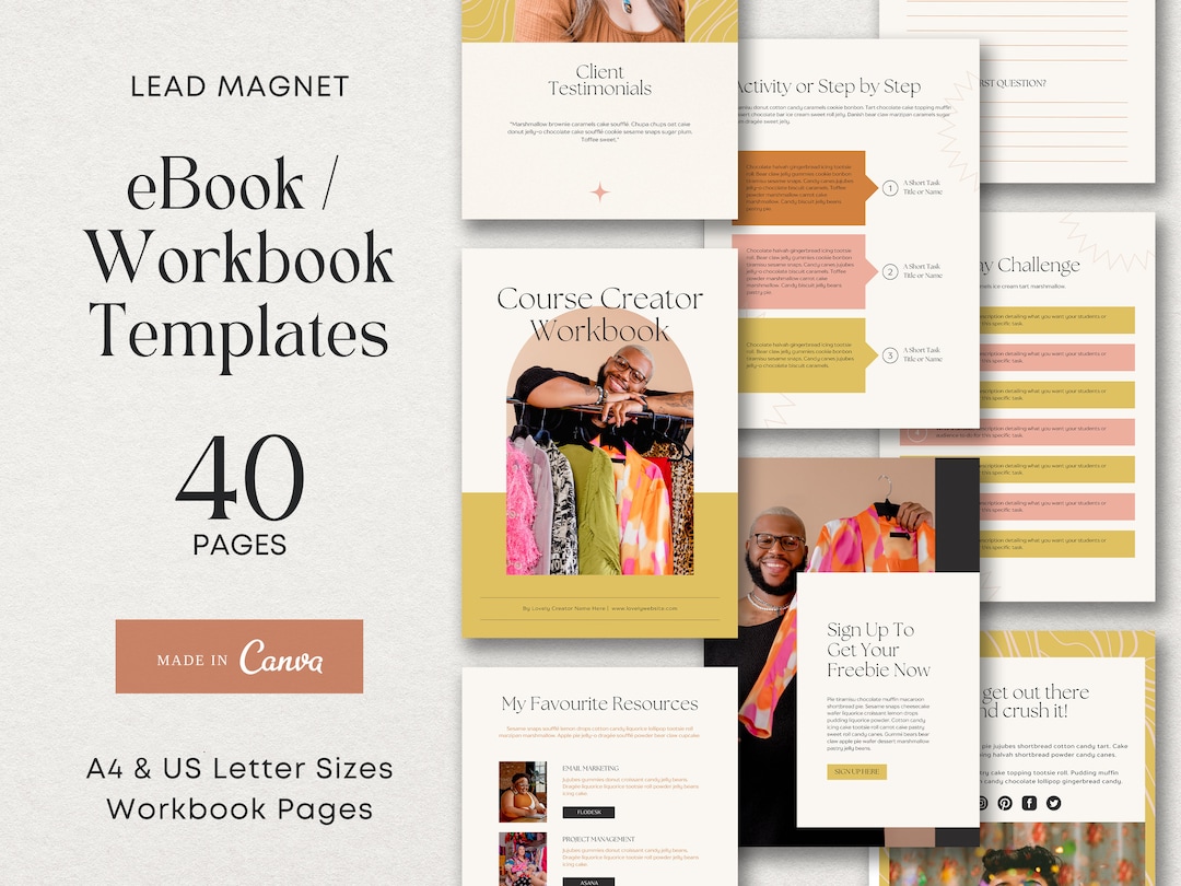 Ebook Templates Canva Workbook Lead Magnet Template Ebook Workbook ...