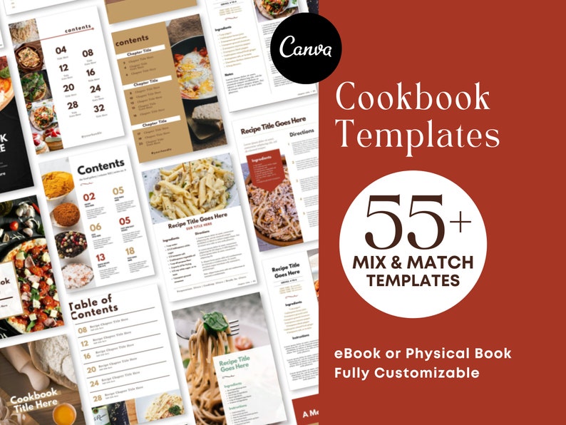 Cookbook Templates Canva Recipe Book Template Ebook Cookbook Etsy Cookbook Templates Canva Recipe Book Template Ebook Cookbook Etsy