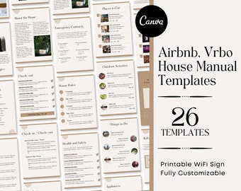 Airbnb Welcome Book Canva Template VRBO House Manual, Real Estate Guide