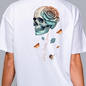 Skull Rose head Zero F**ks Given PNG ONLY