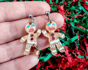 Gingerbread man earrings. Shrek.