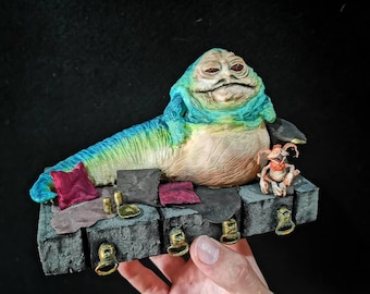Model of Jabba the Hutt on his throne