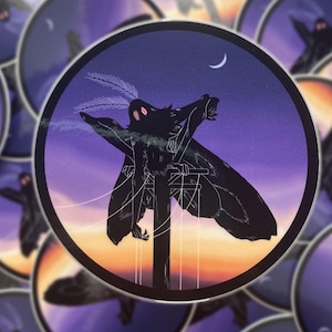 Mothman Night Cryptid Sticker