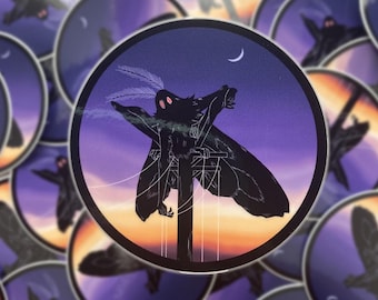 Mothman Night Cryptid Sticker