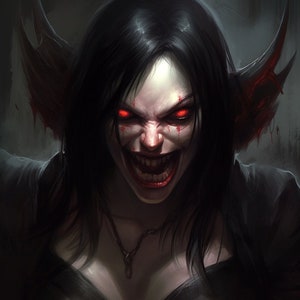Seu retrato interior da arte do vampiro - Conheça sua deusa vampira Arte de auto-fantasia - Retrato psíquico rápido baseado na leitura do seu mapa natal