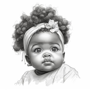 Desenho realista de bebê do futuro, arte psíquica baseada na leitura do mapa natal - retrato de previsão de criança futura - esboço de criança futura em 24 horas