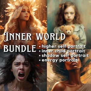 Energy Healing Bundle - Higher self Portrait, Inner Child, Shadow Self et Energy artwork, 100% personnalisé en fonction de votre lecture de carte natale