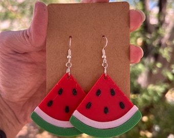 3D Printed Watermelon Earrings