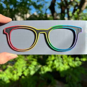 Arc-en-ciel Outline PRIDE - Hauts de lunettes imprimés en 3D