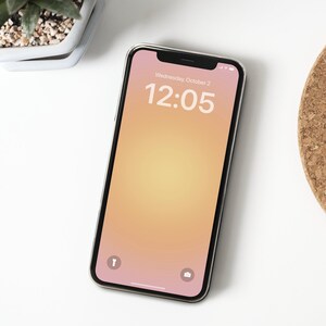 Orange rosa Pastell Aura Handy Hintergrundbilder | IOS-Startbildschirm | Minimalistischer Hintergrund