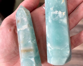 Blue Caribbean Calcite Tower | Choose Your Healing Crystal