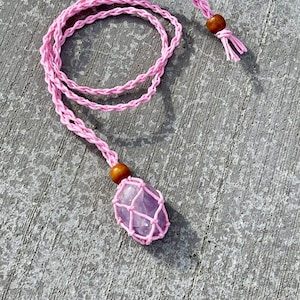 Crystal basket interchangeable and adjustable tumble Braided corded necklace | Choose your combination!