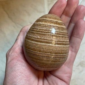 Polished Aragonite in Matrix Large Egg | Aragonite In Matrix Polished | Heart Chakra | Love Compassion Egg | Fertility