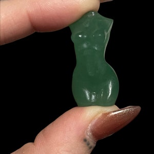 Miniature Goddess Carved Crystal Healing Figurines | green aventurine Two Body Types and Rose Quartz | Heart chakra
