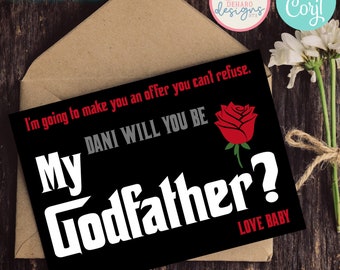 5x7 GODFATHER PROPOSAL card | customizable | instant download | corjl | godparents proposal | padrino