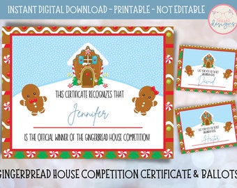 Gingerbread House Competition Certificates  Etsy Australia