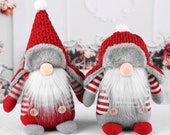 Nordic Gnomes,Holiday Gnomes with Hat,Tomte Nisse,Handmade Plush Dolls,Tiered Tray,Desk Decor,Unique New Years Gift for Friends,Scandinavian