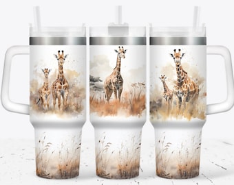 Giraffe 40oz wrap, Sublimation design templates, 40oz png Digital download. Clip art download, 40oz tumbler with handle