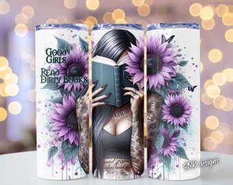 Smutt book 20oz tumbler wrap, Sublimation design templates, straight png Digital download. skull tumbler